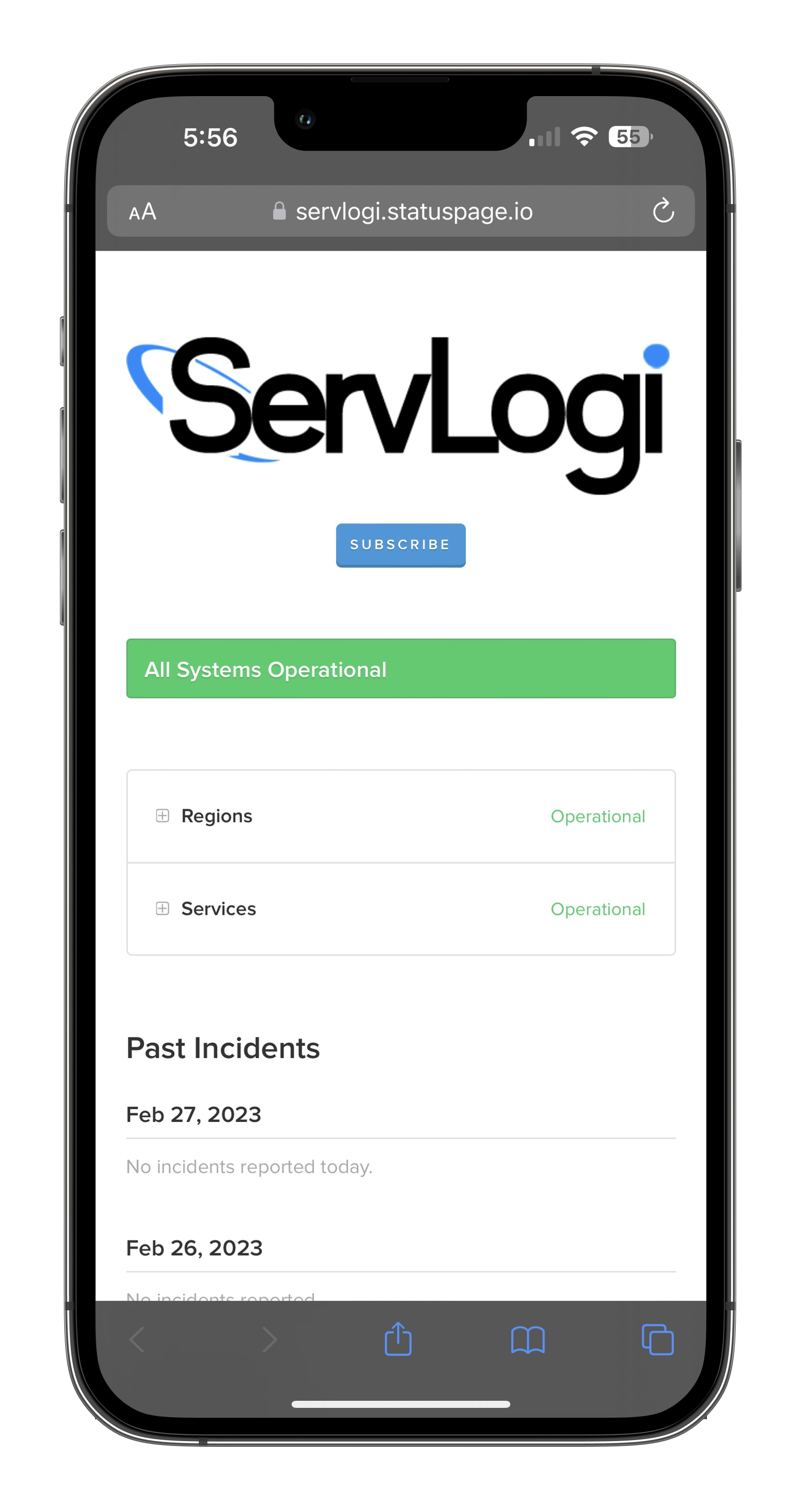 Disponibildad de servidor para ServLogi